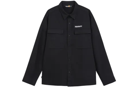 Timberland Shirts Men's Black Lapel Moderate Straight Fit