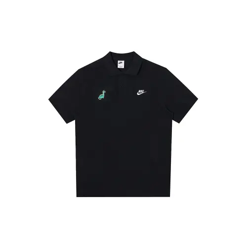 Nike Polo Shirts Unisex Black Polo Collar Moderate Straight Fit