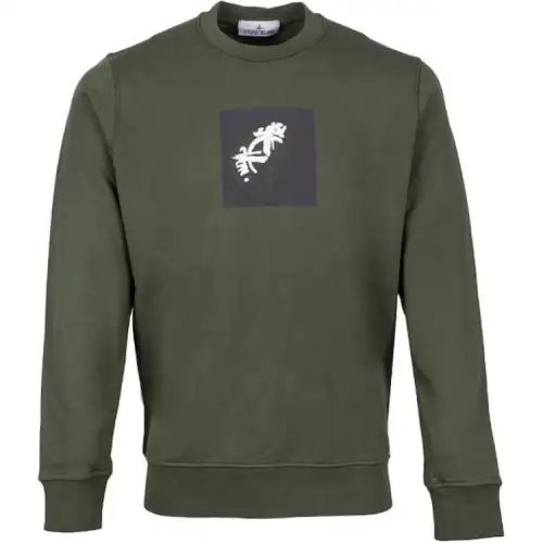 STONE ISLAND Logo Printed Crewneck Sweatshirt