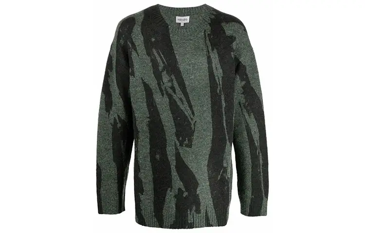 【Previous Season】abstract-print ribbed-trim jumper