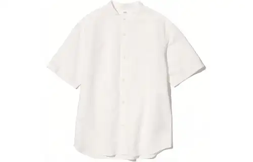 UNIQLO Shirts Unisex Light Beige Stand Collar Moderate Other
