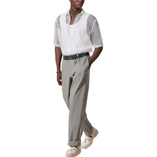 HERMES Shirts Men's White Moderate