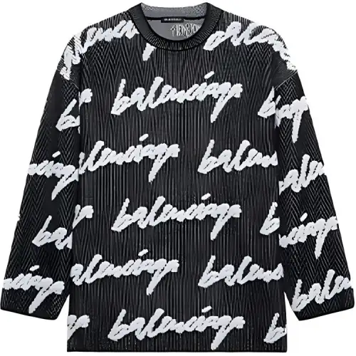 Balenciaga Crewneck 3D Scribble Knit Sweater
