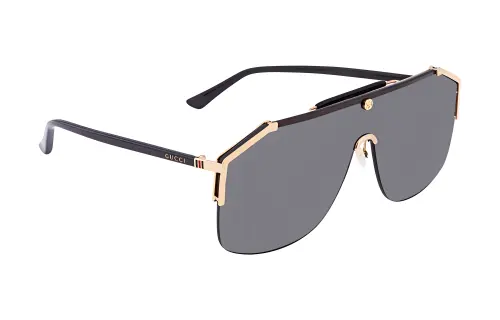 GUCCI Irregular Shape Sunglasses Unisex Black