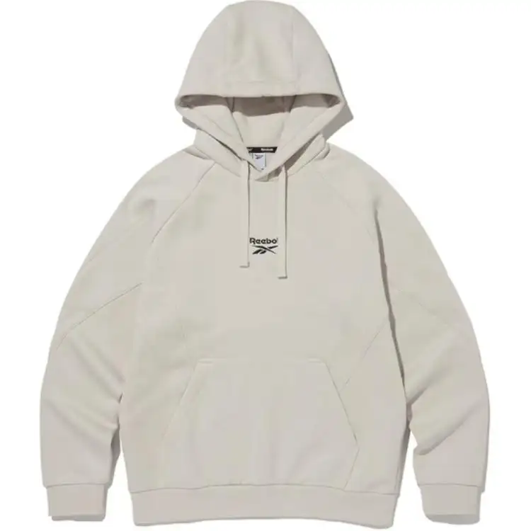 Reebok Sweatshirts Unisex Beige Hooded Moderate