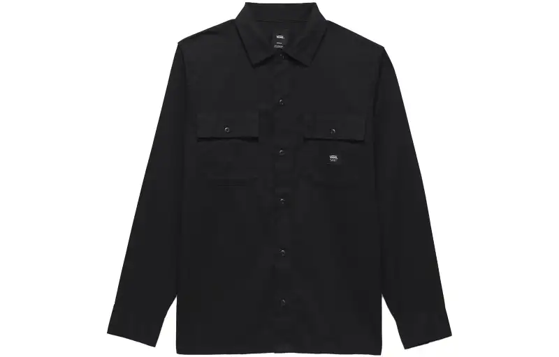Vans Sparwood Shirts Men's Black Lapel Moderate Shirt