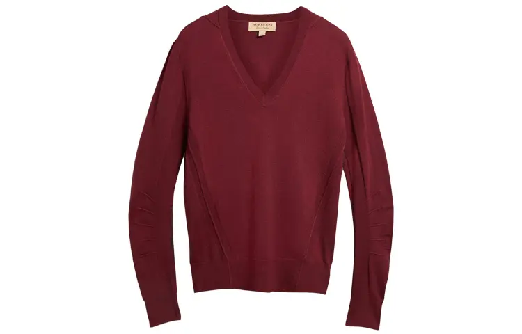 Burberry Sweaters Men's Red V Neck Moderate Other