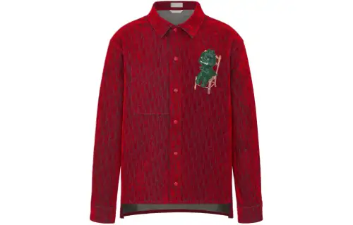 DIOR Shirts Men's Red Lapel Moderate Other