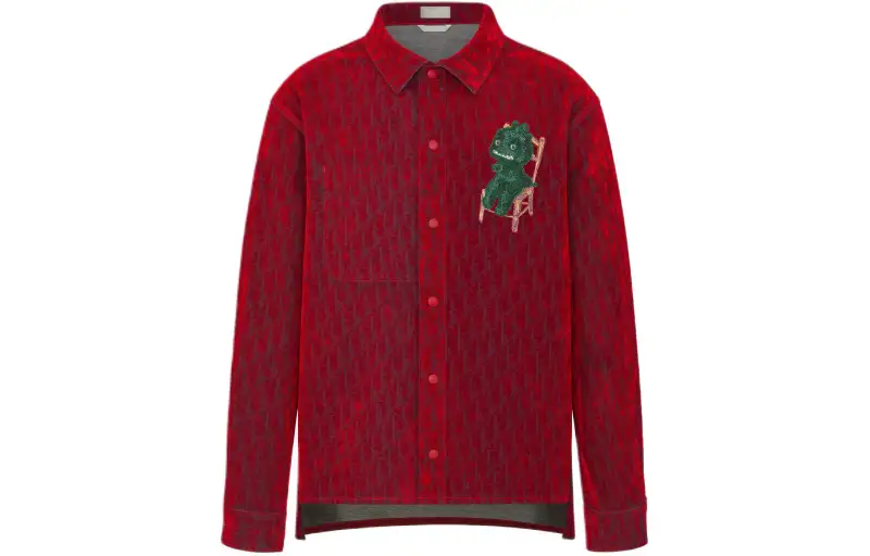 DIOR Shirts Men's Red Lapel Moderate Other