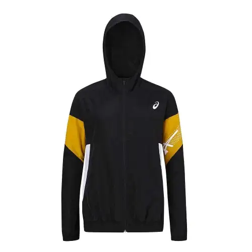 ASICS Sweatshirts Unisex Black Hooded Moderate Cardigan