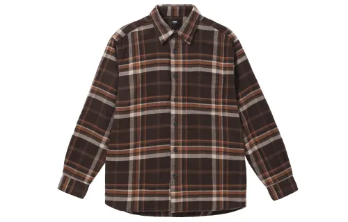 UNIQLO Shirts Men's Dark Umber Pointed Collar Moderate Other