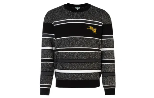 KENZO Sweaters Men's Black Crew Neck Moderate A Line
