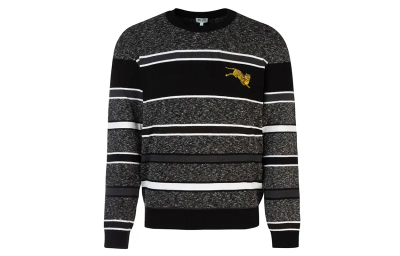 KENZO Sweaters Men's Black Crew Neck Moderate A Line