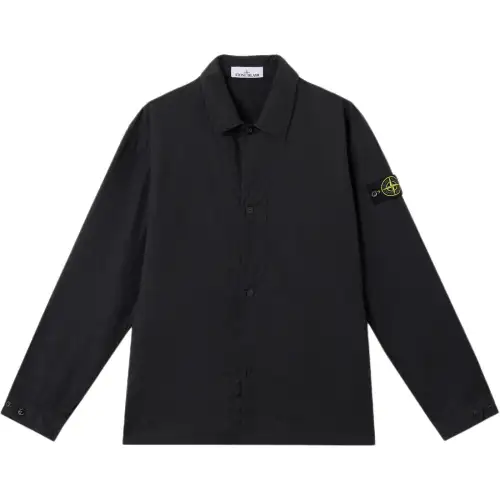 STONE ISLAND Shirts Men's Black Lapel Moderate