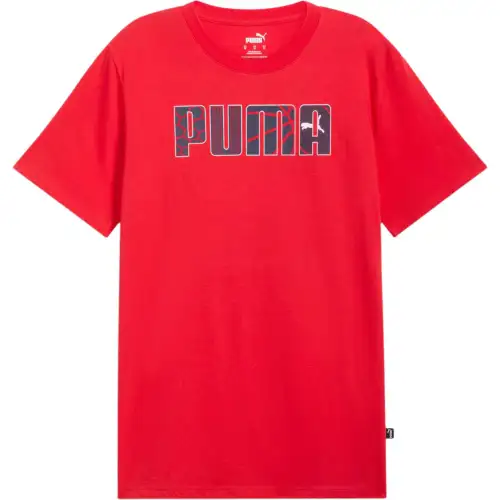 PUMA T Shirts Men's Red Crew Neck Moderate Straight Fit