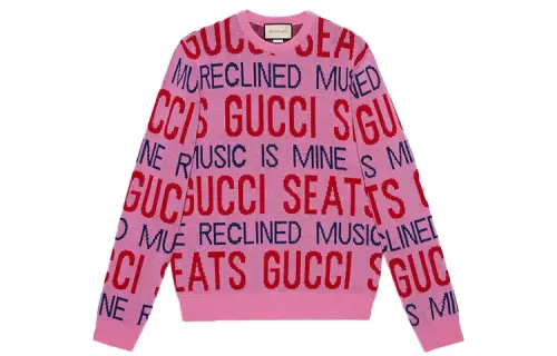 GUCCI Sweaters Men's Pink Crew Neck Moderate