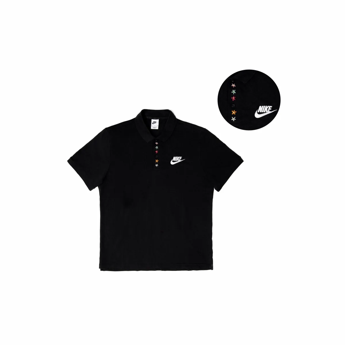 Nike Polo Shirts Unisex Black Polo Collar Moderate Straight Fit