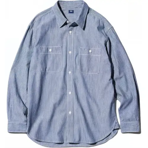 UNIQLO Shirts Men's Royal Blue Lapel Thin Other