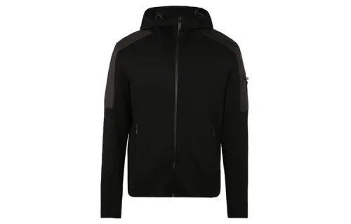 PRADA Sweaters Men's Black Hooded Moderate Cardigan