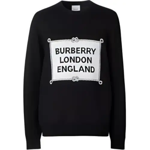 Burberry Sweaters Men's Black Crew Neck Moderate Other