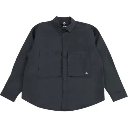 Converse Shirts Unisex Black Lapel Moderate Workwear