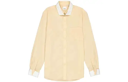 Burberry Shirts Men's Yellow Lapel Moderate Other