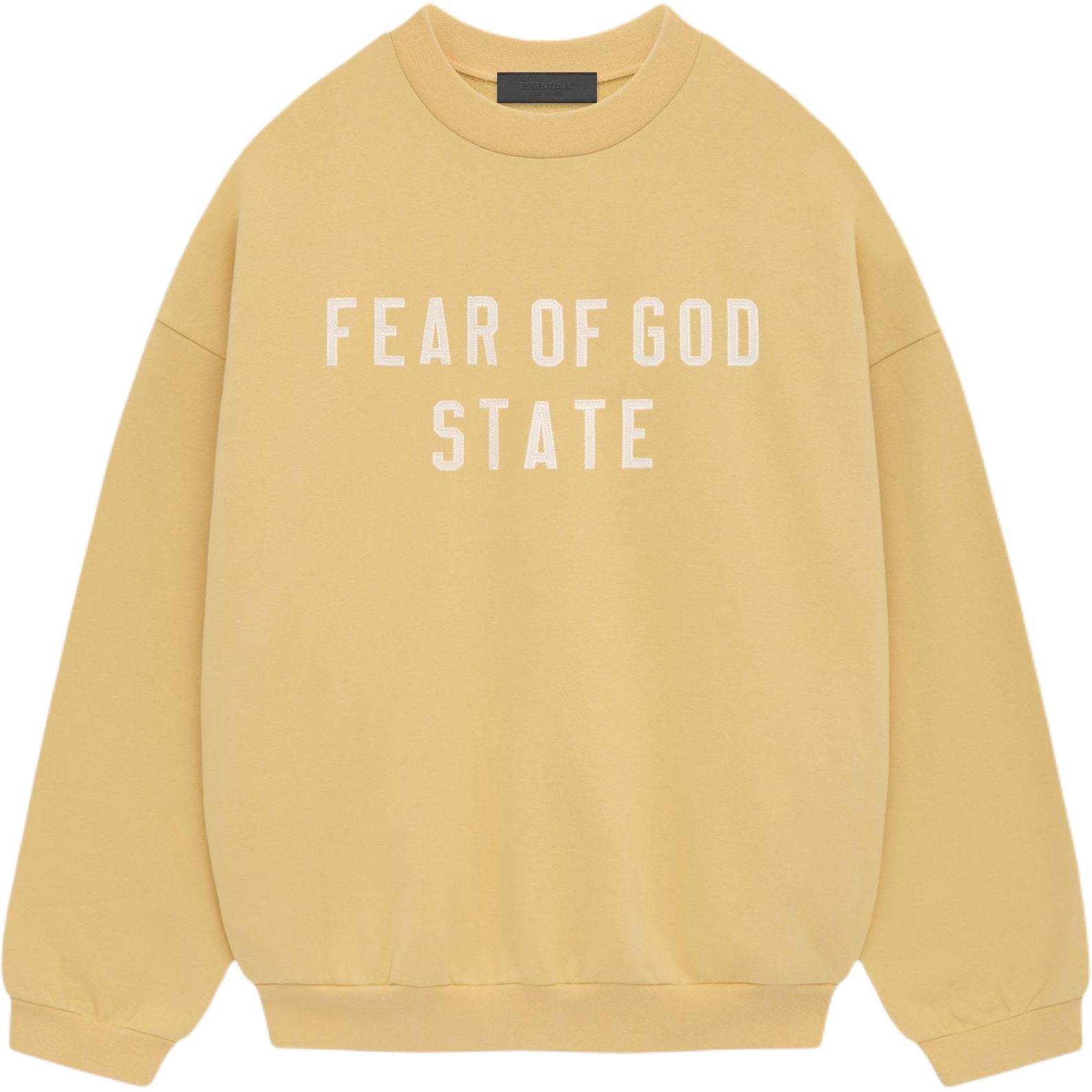 Мужское худи Fear of God Essentials Heavy Fleece Crewneck (янтарное)
