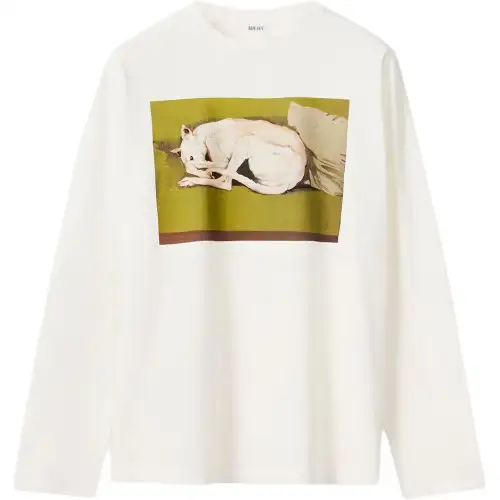LOEWE Long Sleeve Greyhound Print T Shirt