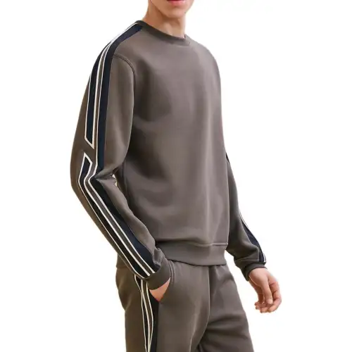 HERMES Sweatshirts Men's Gray Crew Neck Moderate Regular