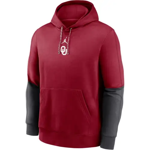 Jordan Oklahoma Sooners Sideline Team Issue Club Men's Nike College Pullover Hoodie