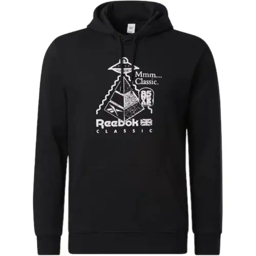 Reebok Sweatshirts Unisex Black Hooded Moderate Regular