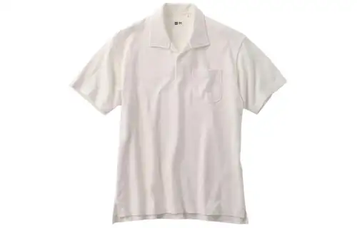 UNIQLO Polo Shirts Men's White Lapel Moderate Straight Fit