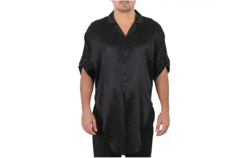 SAINT LAURENT Shirts Men's Black Lapel Moderate Other