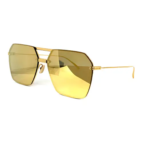 Bottega Veneta Metal Aviator Sunglasses Women's Gold