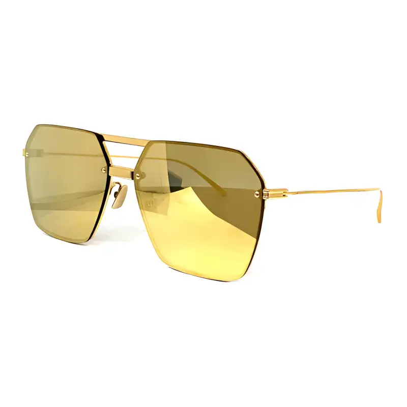 Bottega Veneta Metal Aviator Sunglasses Women's Gold