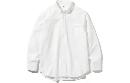 UNIQLO Shirts Men's Ivory Pointed Collar Moderate Other