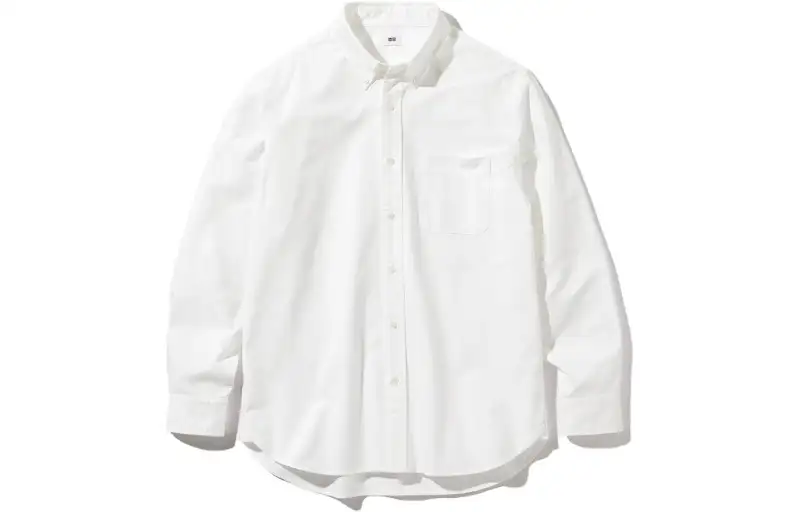 UNIQLO Shirts Men's Ivory Pointed Collar Moderate Other