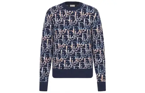 DIOR Quarterly New Products Sweaters Men's Navy Crew Neck Moderate Other