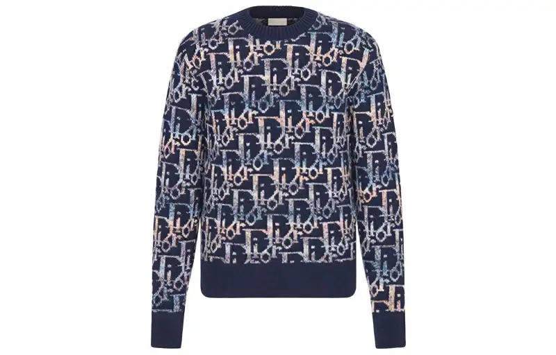 DIOR Quarterly New Products Sweaters Men's Navy Crew Neck Moderate Other
