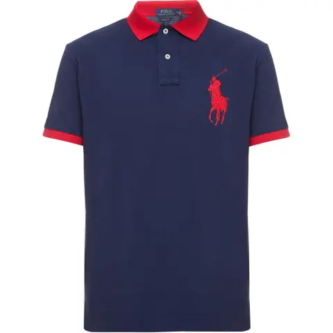 Polo Ralph Lauren Big Pony Polo Shirt Custom Slim Fit Men's Marine Blue