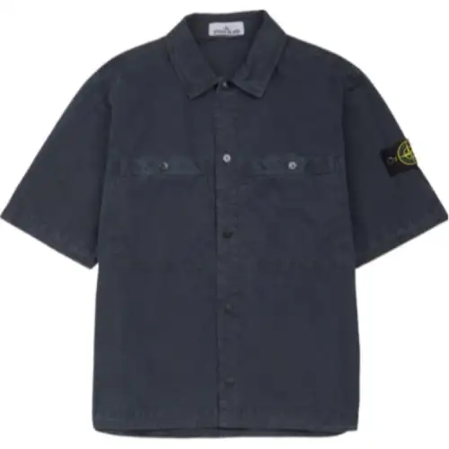 STONE ISLAND Shirts Men's Blue Lapel Moderate