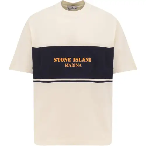 STONE ISLAND Logo print T shirt
