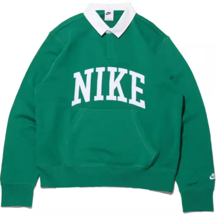 Nike Polo Shirts Men's Green Polo Collar Moderate Straight Fit