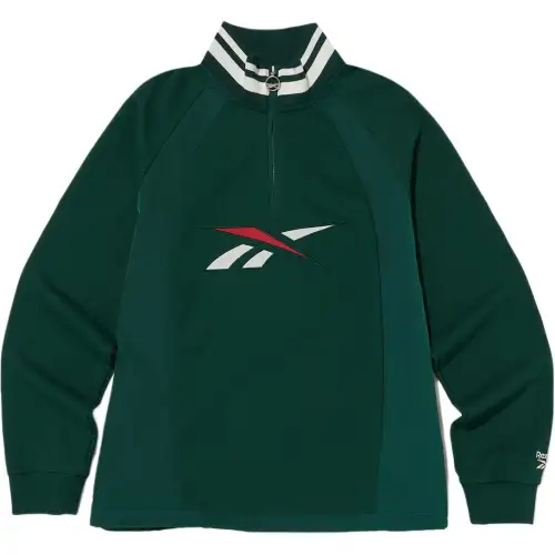 Reebok Sweatshirts Unisex Green Stand Collar Moderate