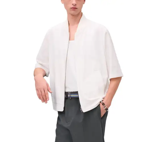 HERMES Shirts Men's White Moderate