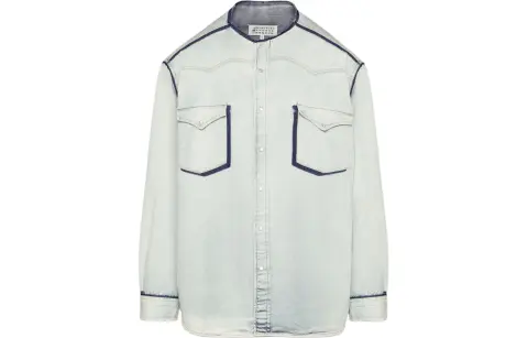 Maison Margiela Collarless Denim Shirt