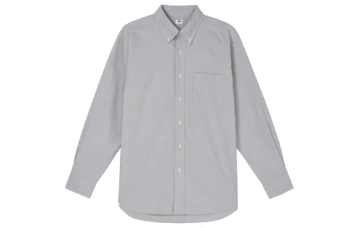 UNIQLO Shirts Men's Lead Gray Turndown Pointed Collar Moderate Other
