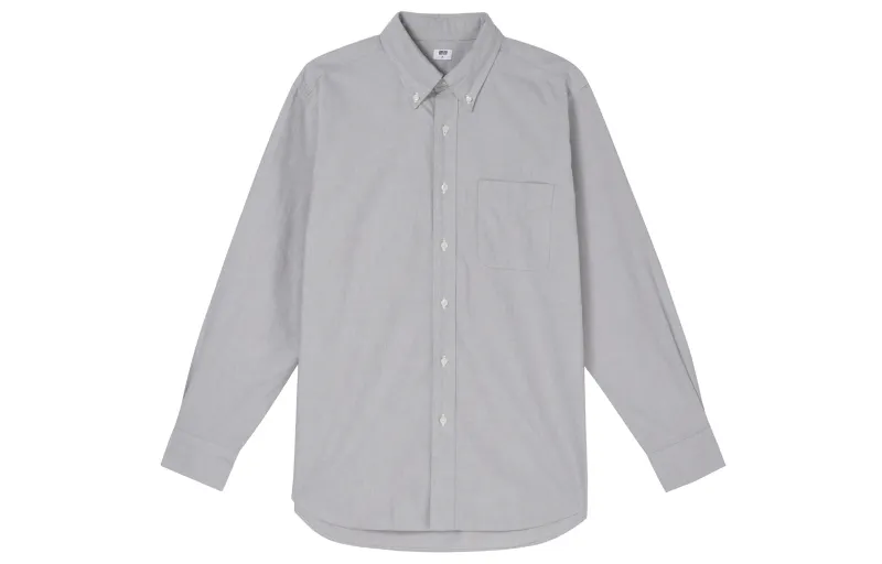 UNIQLO Shirts Men's Lead Gray Turndown Pointed Collar Moderate Other