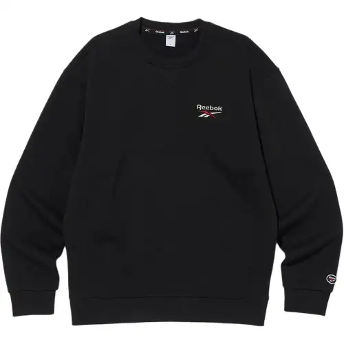 Reebok Sweatshirts Unisex Black Crew Neck Moderate