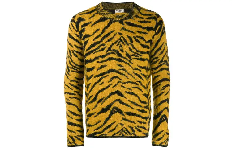 SAINT LAURENT Sweaters Men's Yellow Crew Neck Moderate Other